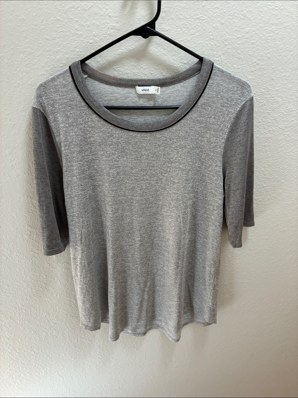 Vince Heather Gray Short Sleeve Crewneck Top